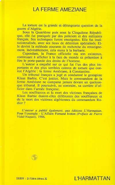La ferme améziane. Enquête sur un centre de torture pendant la guerre d'Algérie